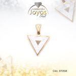 Dije de Acero Aleación Nácar Dorado Triángulo - 870598