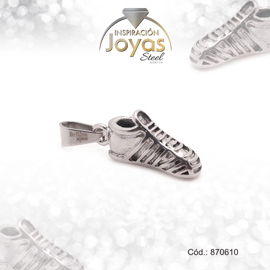 870610 Dije de Acero Variado Plateado Zapato - 870610 - Imagen 1