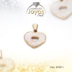 Dije de Acero Aleación Nácar Dorado Corazón - 870611