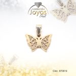 Dije de Acero Aleación Circón Dorado Mariposa - 870619