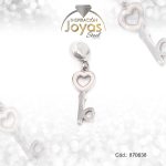 Dije de Acero Variado Esmalte Pandora Plateado Beige Llave - 870638