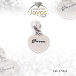 Dije de Acero Variado Esmalte Pandora Plateado Beige Corazón - 870643