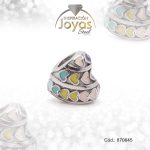 Dije de Acero Variado Esmalte Pandora Plateado Multi Color Corazón - 870645
