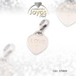 Dije de Acero Variado Esmalte Pandora Plateado Rosado Corazón - 870649