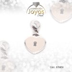 Dije de Acero Variado Esmalte Pandora Plateado Rosado Corazón - 870650