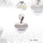 Dije de Acero Variado Circón Pandora Plateado Azul Corazón - 870657