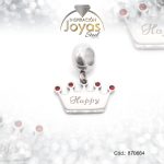 Dije de Acero Variado Circón Pandora Plateado Rojo Corona - 870664