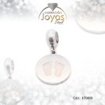 Dije de Acero Variado Esmalte Pandora Plateado Rosado Pies - 870668