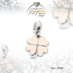 Dije de Acero Variado Esmalte Pandora Plateado Beige Trébol - 870671