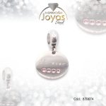 Dije de Acero Variado Circón Pandora Plateado Rosado Círculo - 870674