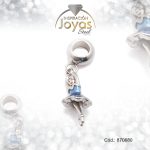 Dije de Acero Variado Esmalte Pandora Plateado Azul Bailarina - 870680