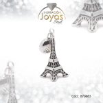 Dije de Acero Variado Esmalte Pandora Plateado Negro Torre Eiffel - 870683