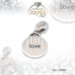 Dije de Acero Variado Esmalte Pandora Plateado Rosado Love - 870684
