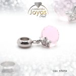 Dije de Acero Variado Circón Pandora Plateado Rosado Esfera - 870704