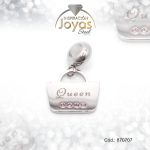 Dije de Acero Variado Circón Pandora Plateado Rosado Queen - 870707