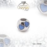 Dije de Acero Variado Esmalte Pandora Plateado Azul Esfera - 870708