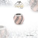 Dije de Acero Variado Esmalte Pandora Plateado Rosado Esfera - 870710