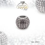 Dije de Acero Variado Esmalte Pandora Plateado Negro Esfera - 870711