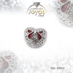 Dije de Acero Variado Esmalte Pandora Plateado Rojo Corazón - 870712