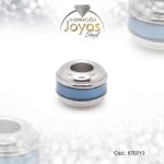 Dije de Acero Variado Esmalte Pandora Plateado Azul Tuerca - 870713