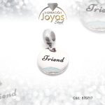 Dije de Acero Variado Esmalte Pandora Plateado Verde Círculo - 870717