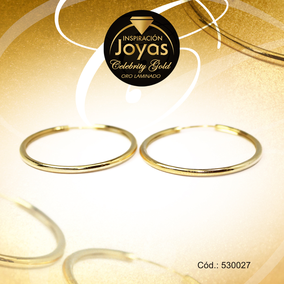 Argolla Celebrity Gold Tono Dorado Lisa Trancadero: Insercion D: 2,5 cm A: 0,1 cm Círculo - 530027 Argolla Celebrity Gold Tono Dorado Lisa Trancadero: Insercion D: 2,5 cm A: 0,1 cm Círculo - 530027 - Imagen 1