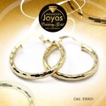 Argolla Celebrity Gold Tono Dorado Variado  Trancadero: Pasador V D: 2,8 cm A: 0,4 cm  Repuje de Cuadros - 530031