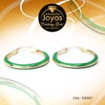 Argolla Celebrity Gold Tono Dorado Aleación Esmalte Trancadero: Pasador V D: 2,5 cm A: 0,3 cm  Media Línea Verde - 530041