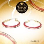 Argolla Celebrity Gold Tono Dorado Aleación Esmalte Trancadero: Pasador V D: 2,5 cm A: 0,3 cm  Media Línea Rojo - 530044