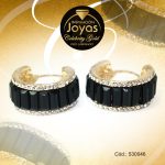 Argolla Celebrity Gold Tono Dorado Aleación Piedra Trancadero: Pasador V D: 3 cm A: 1 cm  Barras Negro - 530046