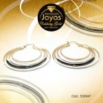 Argolla Celebrity Gold Tono Dorado Aleación Esmalte Trancadero: Pasador V D: 5,1 cm A: 0,1 cm  Triple Blanco y Negro - 530047