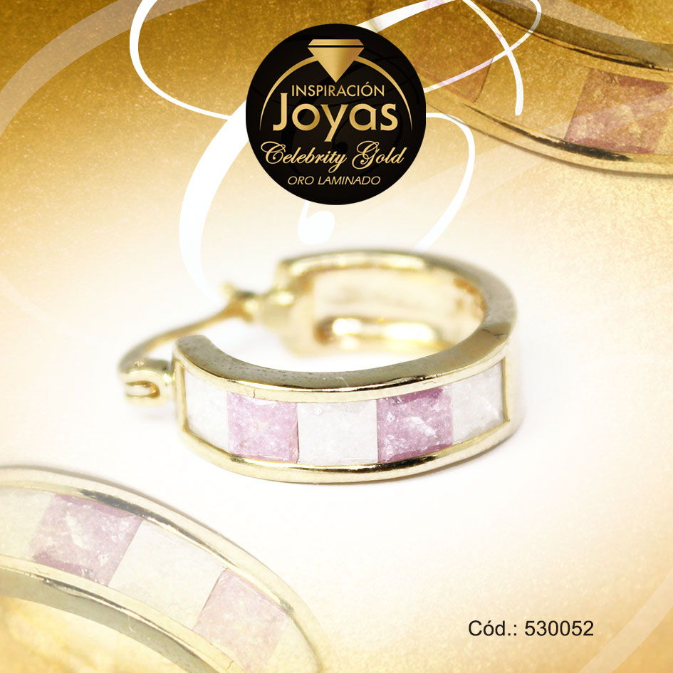 Argolla Celebrity Gold Tono Dorado Aleación Piedra Trancadero: Pasador V D: 1,8 cm A: 0,6 cm Cuadrado Blanco y Rosado Argolla Celebrity Gold Tono Dorado Aleación Piedra Trancadero: Pasador V D: 1,8 cm A: 0,6 cm Cuadrado Blanco y Rosado - 530052 - Imagen 1