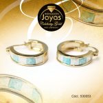 Argolla Celebrity Gold Tono Dorado Aleación Piedra Trancadero: Pasador V D: 1,8 cm A: 0,6 cm  Cuadrado Blanco y Azul - 530053