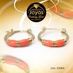 Argolla Celebrity Gold Tono Dorado Aleación Esmalte Trancadero: Pasador V D: 1,5 cm A: 0,1 cm  Doble Barra Naranja - 530064