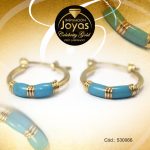 Argolla Celebrity Gold Tono Dorado Aleación Esmalte Trancadero: Pasador V D: 1,5 cm A: 0,1 cm  Doble Barra Azul - 530066