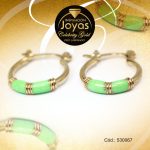 Argolla Celebrity Gold Tono Dorado Aleación Esmalte Trancadero: Pasador V D: 1,5 cm A: 0,1 cm  Doble Barra Verde - 530067