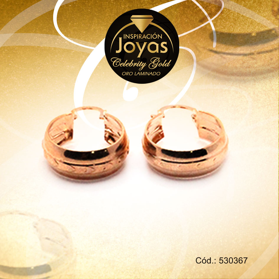 Argolla Celebrity Gold Variado Dorado Borde Ancho - 530367 Argolla Celebrity Gold Variado Dorado Borde Ancho - 530367 - Imagen 1