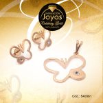 Conjunto Celebrity Gold Dama Zarcillo + Dije Dorado Mariposa  - 540081