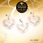 Conjunto Celebrity Gold Dama Zarcillo + Dije Dorado Corazón  - 540096