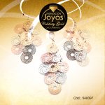 Conjunto Celebrity Gold Dama Zarcillo + Dije 3 Tonos Círculos  - 540097