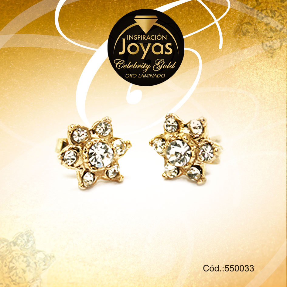 Zarcillo Celebrity Gold Tono Dorado Aleación Circón Trancadero: Mariposa A: 0,7 cm L: 0,7 cm Flor - 550033 Zarcillo Celebrity Gold Tono Dorado Aleación Circón Trancadero: Mariposa A: 0,7 cm L: 0,7 cm Flor - 550033 - Imagen 1
