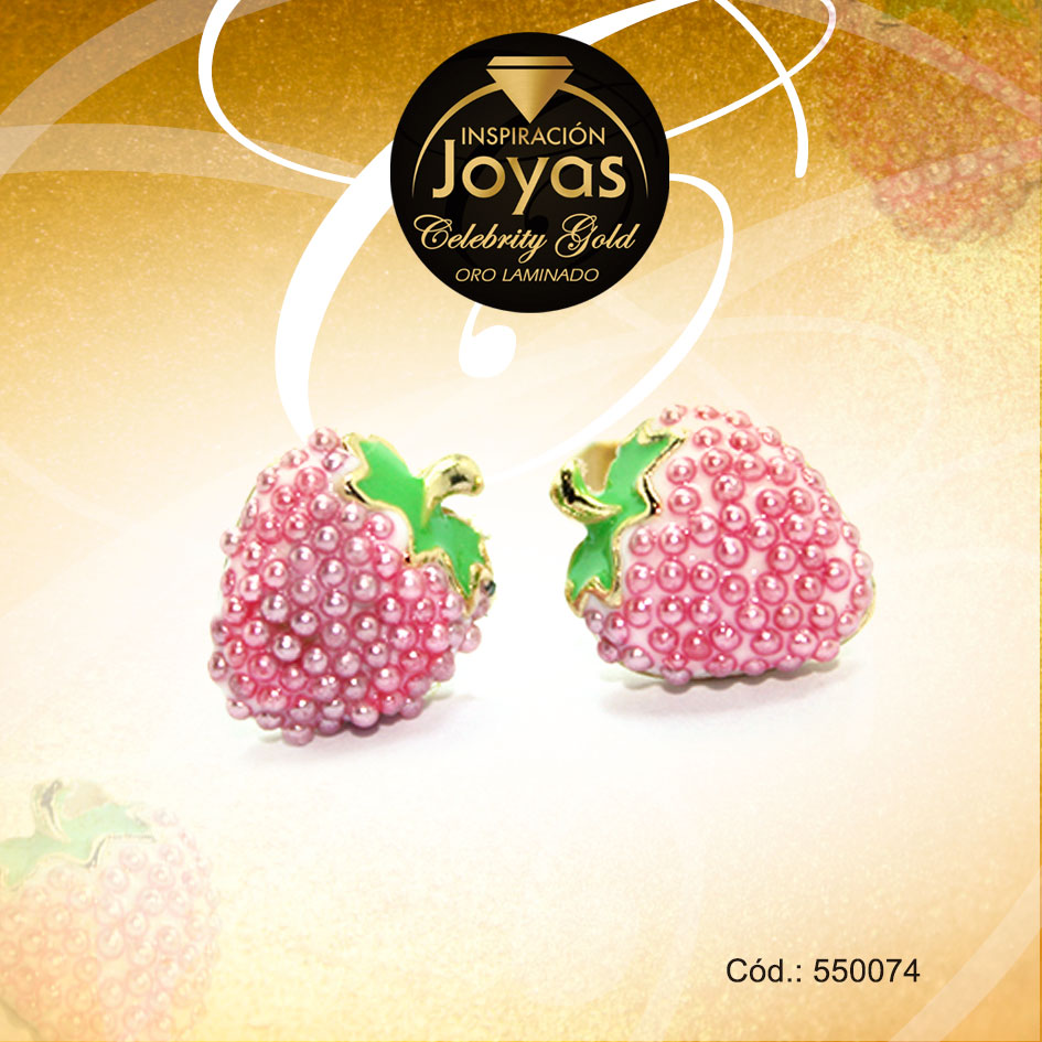 Zarcillo Celebrity Gold Tono Dorado Aleación Perla Trancadero: Mariposa A: 1 cm L: 1 cm Fresa Rosado - 550074 Zarcillo Celebrity Gold Tono Dorado Aleación Perla Trancadero: Mariposa A: 1 cm L: 1 cm Fresa Rosado - 550074 - Imagen 1
