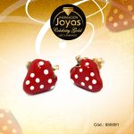 Zarcillo Celebrity Gold Tono Dorado Aleación Esmalte Trancadero: Mariposa   A: 0,9 cm L: 0,9 cm Fresa Rojo - 550091