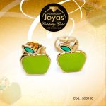Zarcillo Celebrity Gold Tono Dorado Aleación Esmalte Trancadero: Mariposa   A: 0,7 cm L: 0,7 cm Manzana Verde - 550108