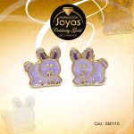 Zarcillo Celebrity Gold Tono Dorado Aleación Esmalte Trancadero: Mariposa   A: 0,9 cm L: 0,8 cm Conejo Morado - 550110