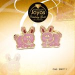 Zarcillo Celebrity Gold Tono Dorado Aleación Esmalte Trancadero: Mariposa   A: 0,9 cm L: 0,8 cm Conejo Rosado - 550111
