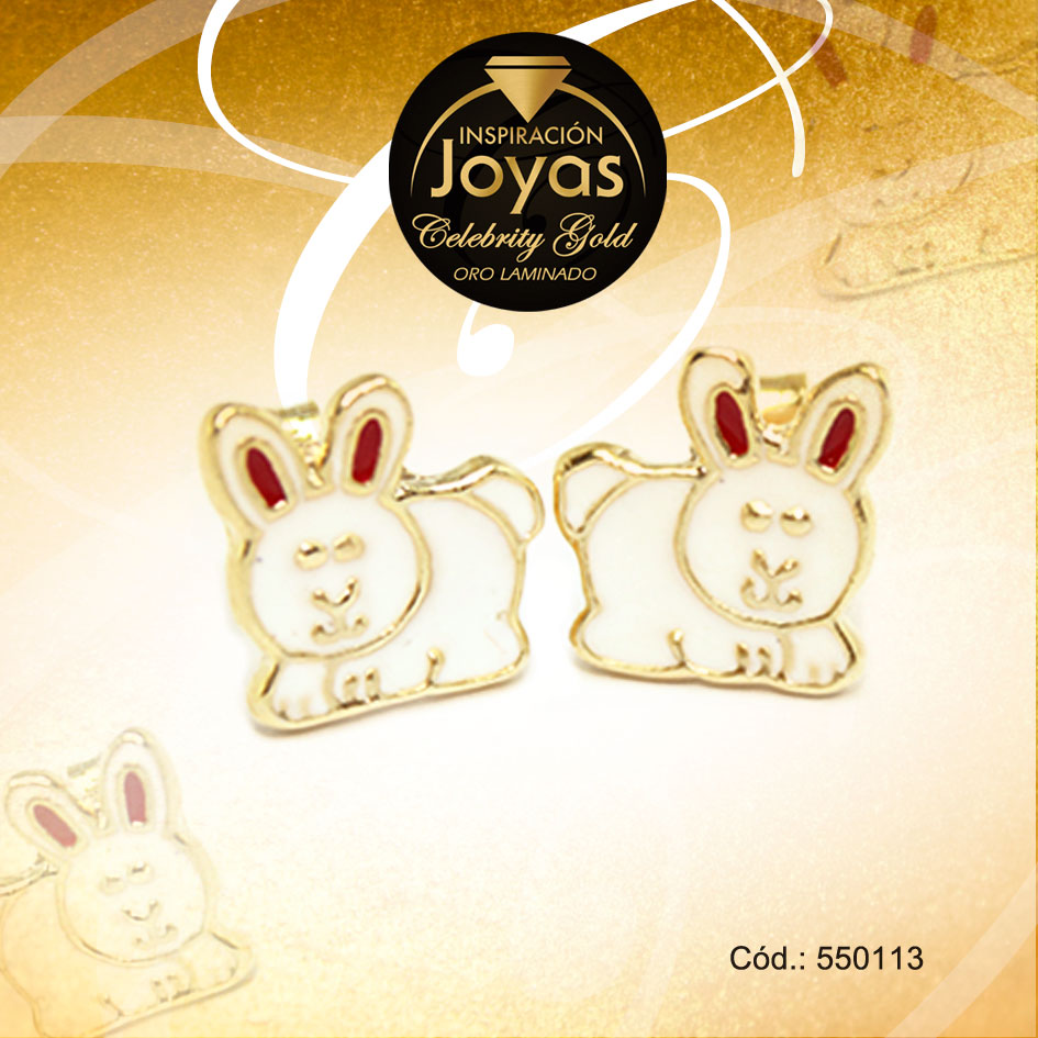 Zarcillo Celebrity Gold Tono Dorado Aleación Esmalte Trancadero: Mariposa A: 0,9 cm L: 0,8 cm Conejo Blanco - 550113 Zarcillo Celebrity Gold Tono Dorado Aleación Esmalte Trancadero: Mariposa A: 0,9 cm L: 0,8 cm Conejo Blanco - 550113 - Imagen 1