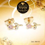 Zarcillo Celebrity Gold Tono Dorado Aleación Esmalte Trancadero: Mariposa   A: 0,4 cm L: 0,9 cm Tulipán Blanco y Morado - 550118