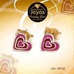 Zarcillo Celebrity Gold Tono Dorado Aleación Esmalte Trancadero: Mariposa   A: 0,5 cm L: 0,6 cm Corazón Fucsia y Morado - 550122