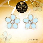 Zarcillo Celebrity Gold Tono Dorado Aleación Esmalte Trancadero: Mariposa   A: 0,9 cm L: 0,8 cm Flor Azul - 550124